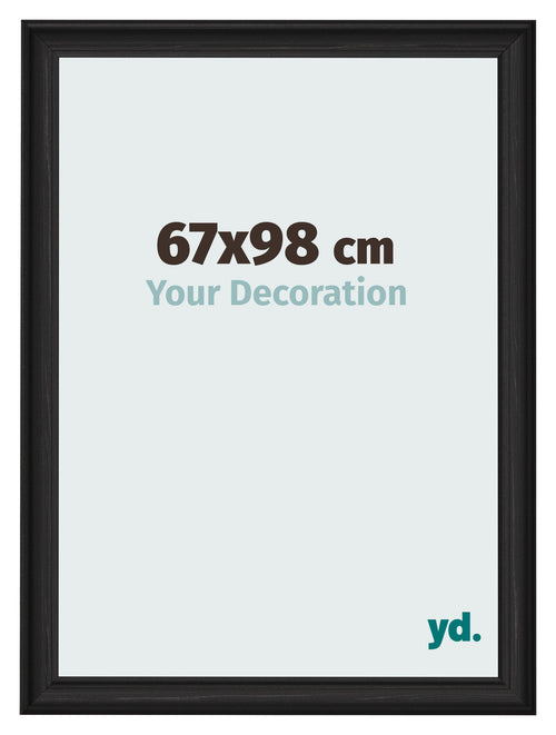 Fotokader 67x98cm Zwart Houtnerf MDF Lazio Voorzijde Maat | Yourdecoration.be