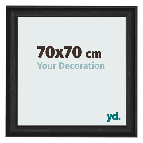Fotokader 70x70cm Zwart Houtnerf MDF Lazio Voorzijde Maat | Yourdecoration.be