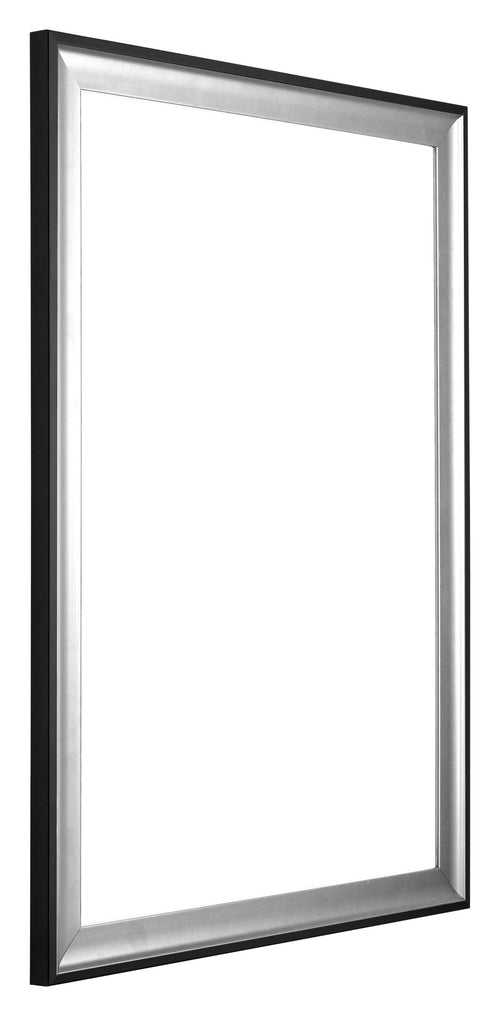 Birmingham Houten Fotokader 70x100cm Zwart Zilver Gepolijst Voorzijde Schuin | Yourdecoration.be
