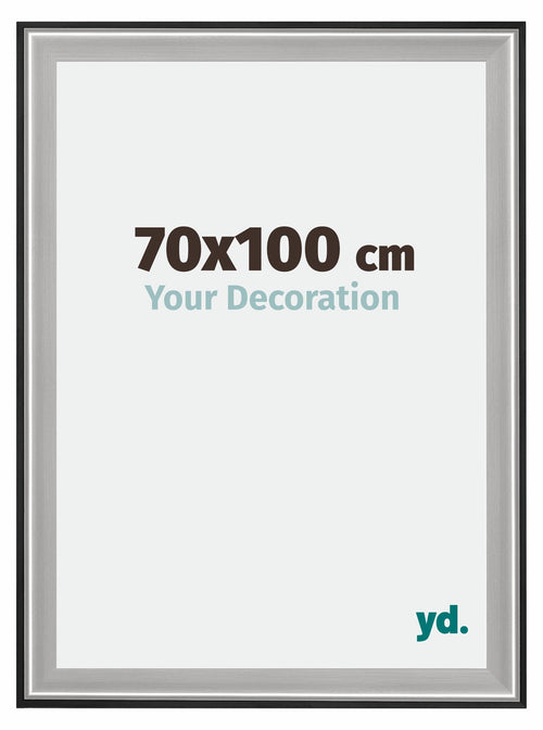 Birmingham Houten Fotokader 70x100cm Zwart Zilver gepolijst Maat | Yourdecoration.be