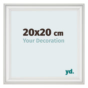 Fotokader 20x20cm Wit Geveegd MDF Lazio Voorzijde Maat | Yourdecoration.be