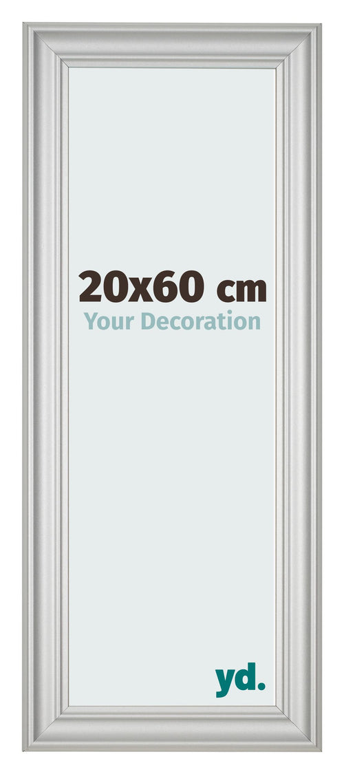 Fotokader 20x60cm Zilver Mat MDF Lazio Voorzijde Maat | Yourdecoration.be