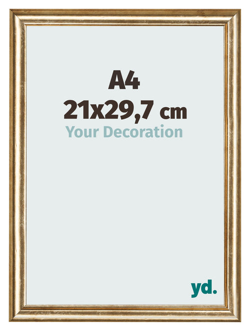 Fotokader 21x29 7cm A4 Goud Antiek MDF Lazio Voorzijde Maat | Yourdecoration.be
