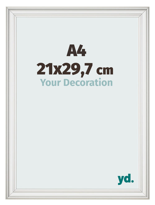 Fotokader 21x29 7cm A4 Wit Geveegd MDF Lazio Voorzijde Maat | Yourdecoration.be