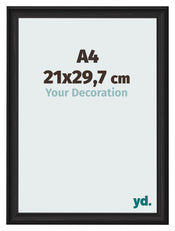 Fotokader 21x29 7cm A4 Zwart Houtnerf MDF Lazio Voorzijde Maat | Yourdecoration.be