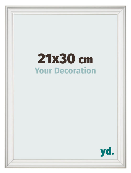 Fotokader 21x30cm Wit Geveegd MDF Lazio Voorzijde Maat | Yourdecoration.be