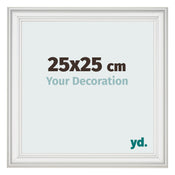 Fotokader 25x25cm Wit Geveegd MDF Lazio Voorzijde Maat | Yourdecoration.be