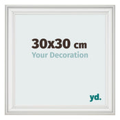 Fotokader 30x30cm Wit Geveegd MDF Lazio Voorzijde Maat | Yourdecoration.be