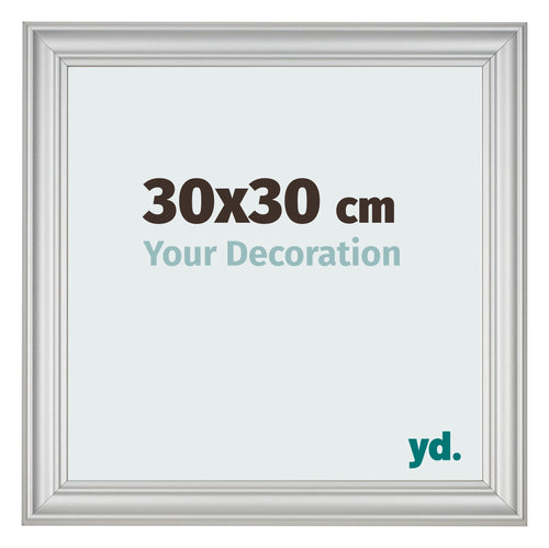Fotokader 30x30cm Zilver Mat MDF Lazio Voorzijde Maat | Yourdecoration.be