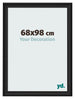 Fotokader 68x98cm Zwart Houtnerf MDF Lazio Voorzijde Maat | Yourdecoration.be