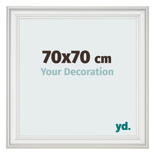 Fotokader 70x70cm Wit Geveegd MDF Lazio Voorzijde Maat | Yourdecoration.be