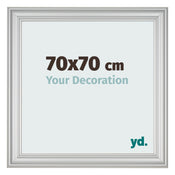 Fotokader 70x70cm Zilver Mat MDF Lazio Voorzijde Maat | Yourdecoration.be