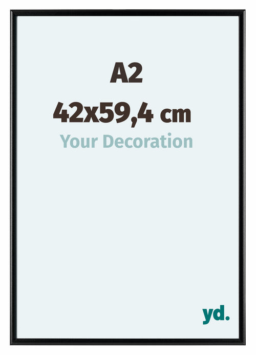Aurora Aluminium Fotokader 42x59-4cm A2 Zwart Mat Voorzijde Maat | Yourdecoration.be