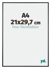 Austin Aluminium Fotokader 21x29 7cm A4 Zwart Hoogglans Voorzijde Maat | Yourdecoration.be