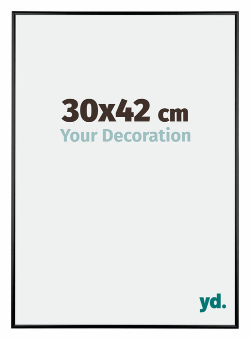 Austin Aluminium Fotokader 30x42cm Zwart Hoogglans Voorzijde Maat | Yourdecoration.be