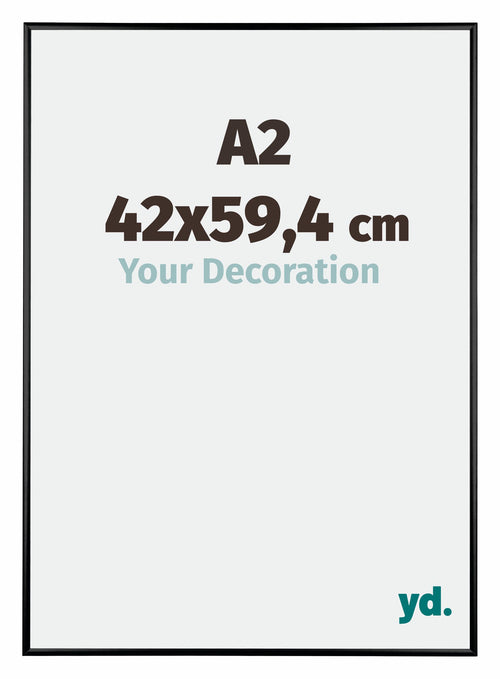 Austin Aluminium Fotokader 42x59 4cm A2 Zwart Hoogglans Voorzijde Maat | Yourdecoration.be