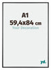 Austin Aluminium Fotokader 59 4x84cm A1 Zwart Hoogglans Voorzijde Maat | Yourdecoration.be