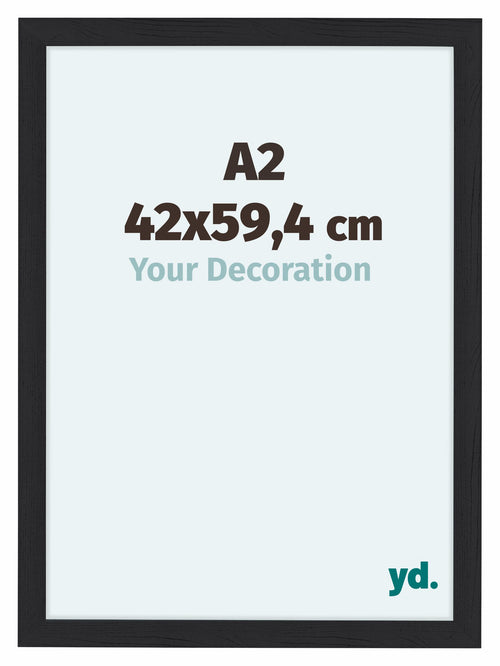 Como MDF Fotokader 42x59 4cm A2 Zwart Houtnerf Voorzijde Maat | Yourdecoration.be