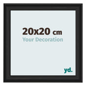 Fotokader 20x20cm Zwart Houtnerf MDF Lazio Voorzijde Maat | Yourdecoration.be