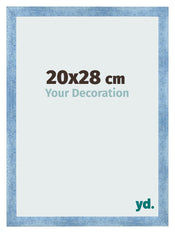 Fotokader 20x28cm Helder Blauw Geveegd MDF Pisa Voorzijde Maat | Yourdecoration.be