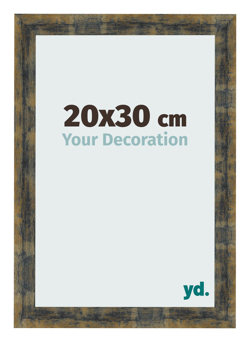 Fotokader 20x30cm Blauw Goud Gemeleerd MDF Pisa Voorzijde Maat | Yourdecoration.be