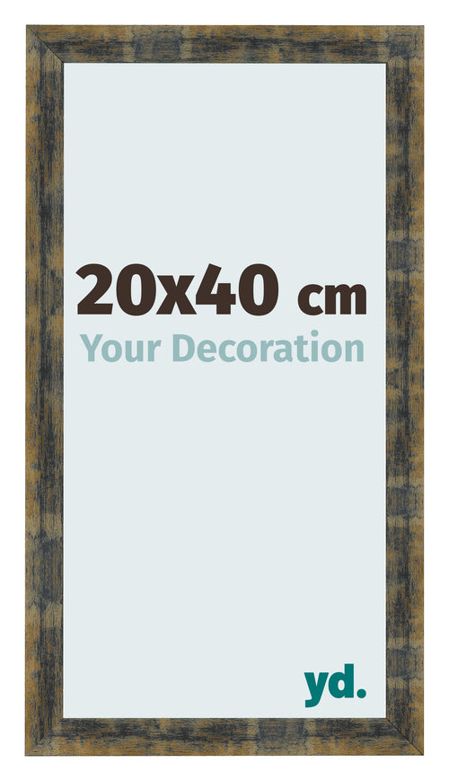 Fotokader 20x40cm Blauw Goud Gemeleerd MDF Pisa Voorzijde Maat | Yourdecoration.be