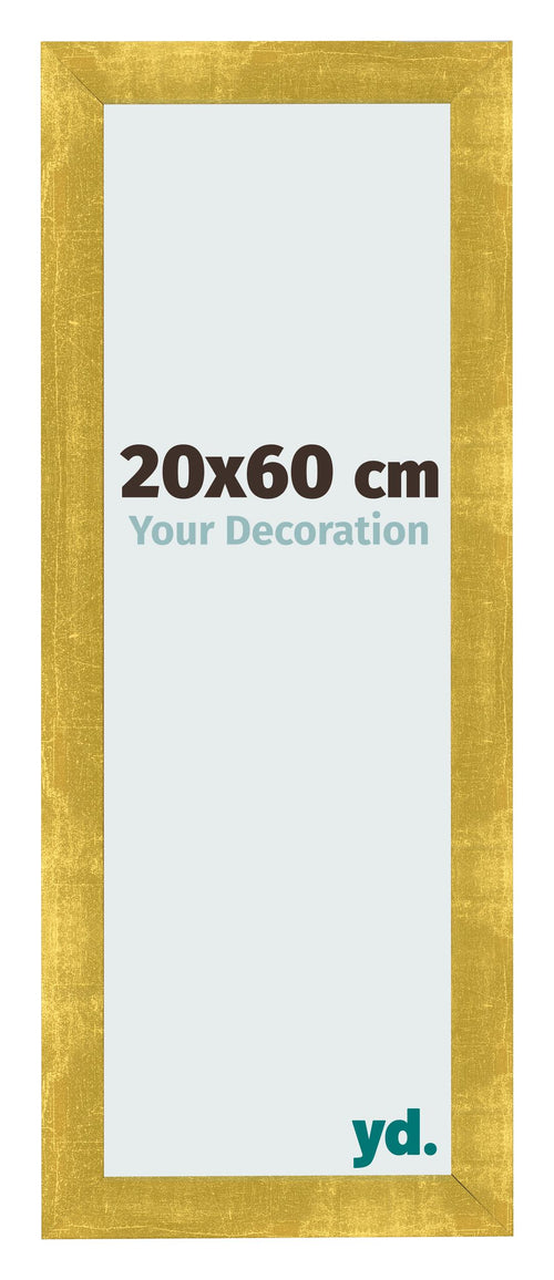 Fotokader 20x60cm Goud Vintage MDF Pisa Voorzijde Maat | Yourdecoration.be