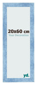 Fotokader 20x60cm Helder Blauw Geveegd MDF Pisa Voorzijde Maat | Yourdecoration.be