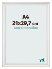 Fotokader 21x29 7cm A4 Wit Geveegd MDF Lazio Voorzijde Maat | Yourdecoration.be