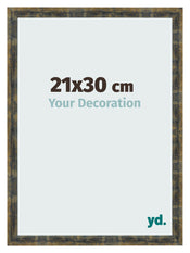 Fotokader 21x30cm Blauw Goud Gemeleerd MDF Pisa Voorzijde Maat | Yourdecoration.be