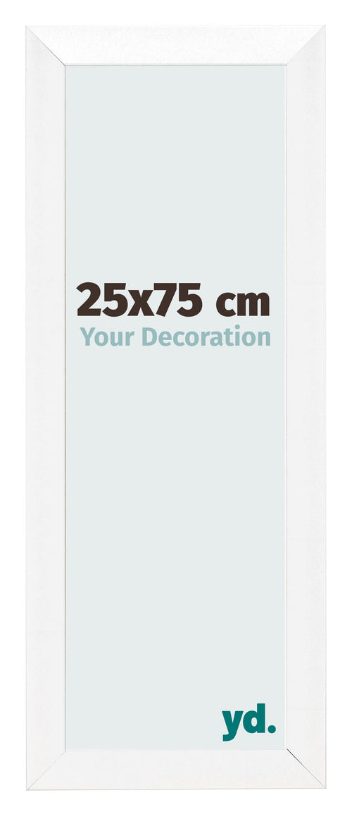 Fotokader 25x75cm Wit Hoogglans MDF Pisa Voorzijde Maat | Yourdecoration.be