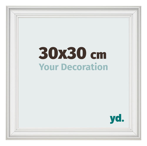 Fotokader 30x30cm Wit Geveegd MDF Lazio Voorzijde Maat | Yourdecoration.be