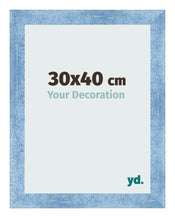 Fotokader 30x40cm Helder Blauw Geveegd MDF Pisa Voorzijde Maat | Yourdecoration.be