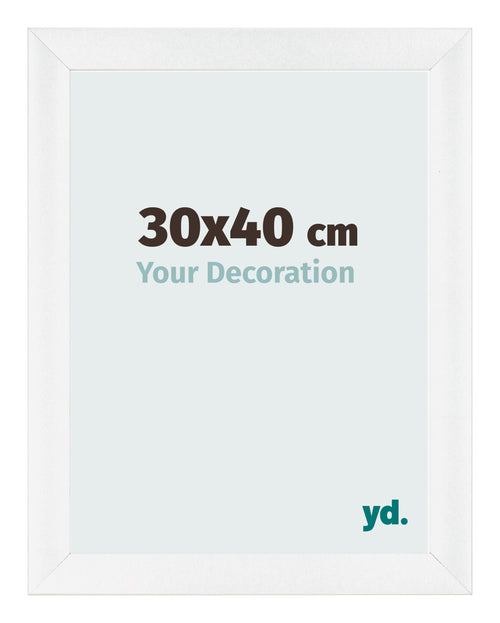 Fotokader 30x40cm Wit Hoogglans MDF Pisa Voorzijde Maat | Yourdecoration.be