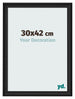 Fotokader 30x42cm Zwart Houtnerf MDF Lazio Voorzijde Maat | Yourdecoration.be