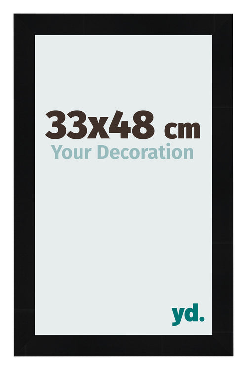 Fotokader 33x48cm Zwart Hoogglans MDF Pisa Voorzijde Maat | Yourdecoration.be
