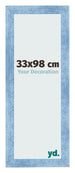 Fotokader 33x98cm Helder Blauw Geveegd MDF Pisa Voorzijde Maat | Yourdecoration.be