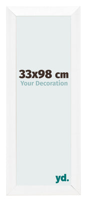 Fotokader 33x98cm Wit Hoogglans MDF Pisa Voorzijde Maat | Yourdecoration.be