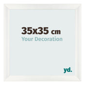 Fotokader 35x35cm Wit Geveegd MDF Pisa Voorzijde Maat | Yourdecoration.be