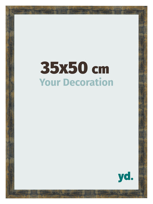 Fotokader 35x50cm Blauw Goud Gemeleerd MDF Pisa Voorzijde Maat | Yourdecoration.be