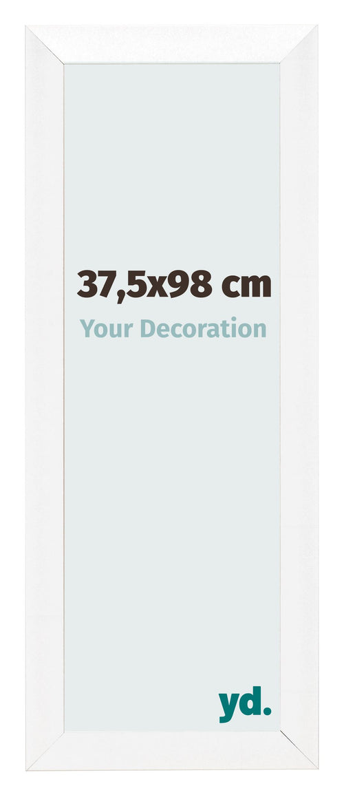 Fotokader 37 5x98cm Wit Hoogglans MDF Pisa Voorzijde Maat | Yourdecoration.be