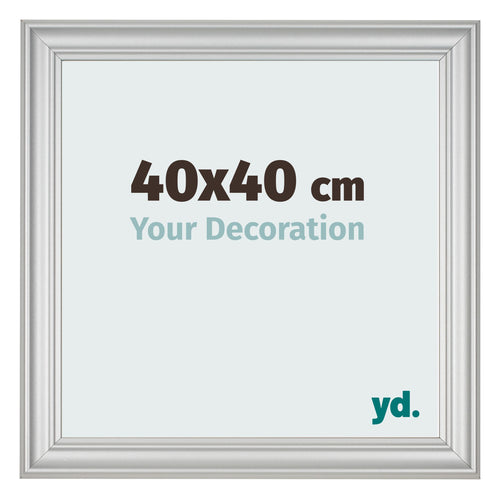 Fotokader 40x40cm Zilver Mat MDF Lazio Voorzijde Maat | Yourdecoration.be