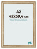 Fotokader 42x59 4cm A2 Goud Antiek MDF Lazio Voorzijde Maat | Yourdecoration.be