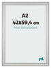 Fotokader 42x59 4cm A2 Zilver Mat MDF Lazio Voorzijde Maat | Yourdecoration.be