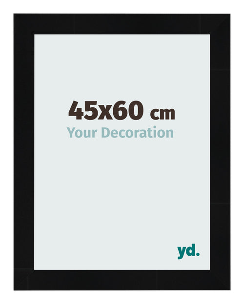 Fotokader 45x60cm Zwart Hoogglans MDF Pisa Voorzijde Maat | Yourdecoration.be