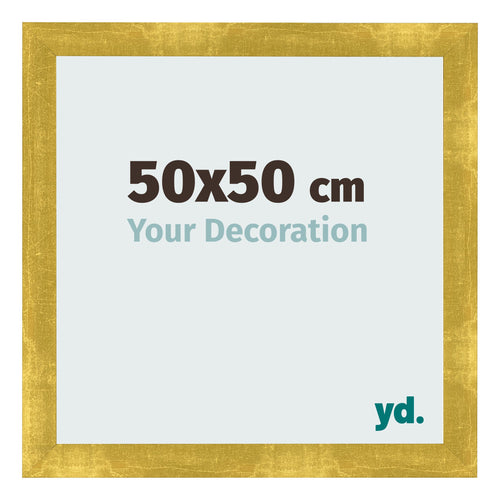 Fotokader 50x50cm Goud Vintage MDF Pisa Voorzijde Maat | Yourdecoration.be