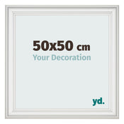 Fotokader 50x50cm Wit Geveegd MDF Lazio Voorzijde Maat | Yourdecoration.be