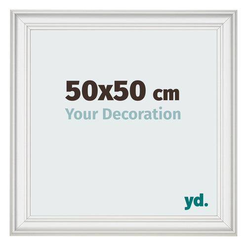 Fotokader 50x50cm Wit Geveegd MDF Lazio Voorzijde Maat | Yourdecoration.be