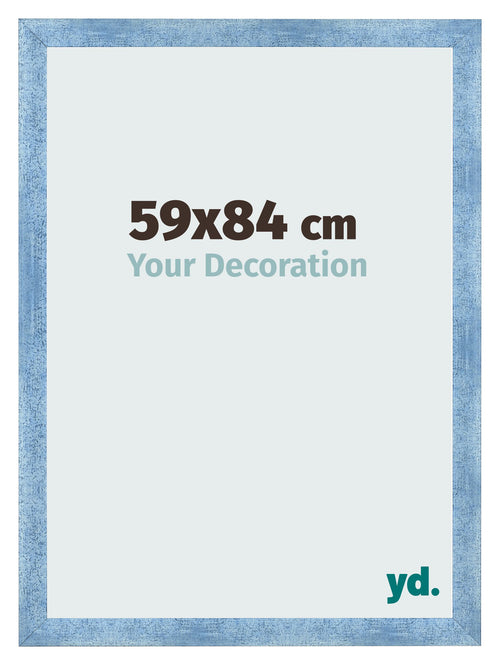 Fotokader 59x84cm Helder Blauw Geveegd MDF Pisa Voorzijde Maat | Yourdecoration.be