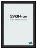 Fotokader 59x84cm Zwart Houtnerf MDF Lazio Voorzijde Maat | Yourdecoration.be